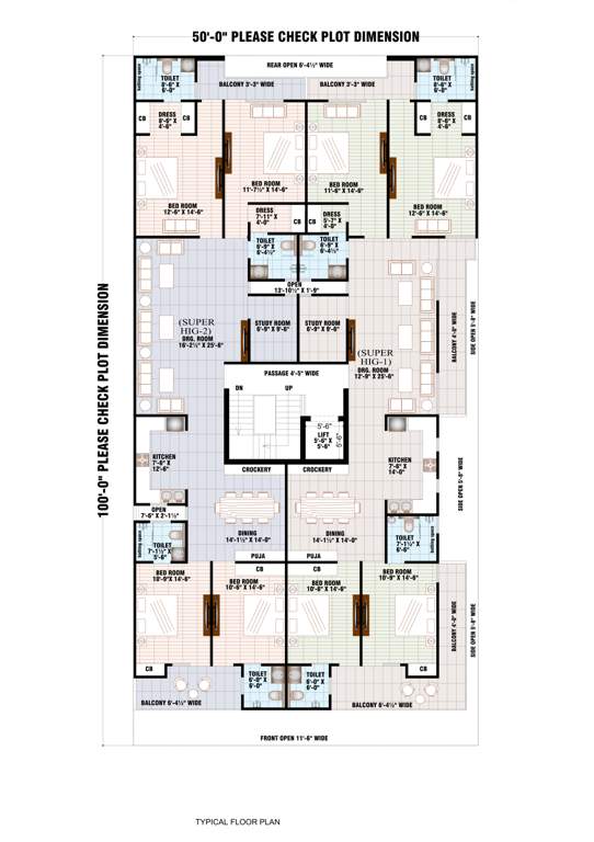  luxury floors Nitika Luxury Floors Cluster Plan for Typical Floor