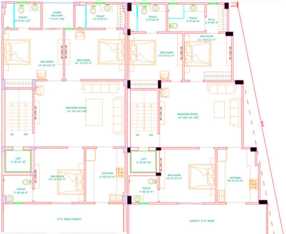  3 side corner park facing 3 Side Corner Park Facing Cluster Plan