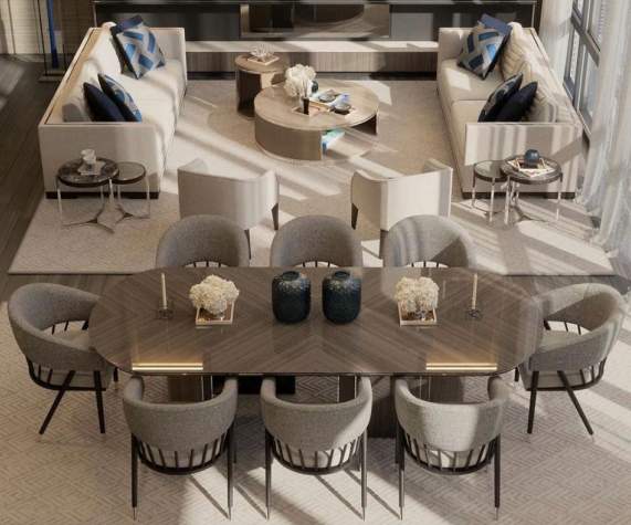  3 side corner park facing Dining Area