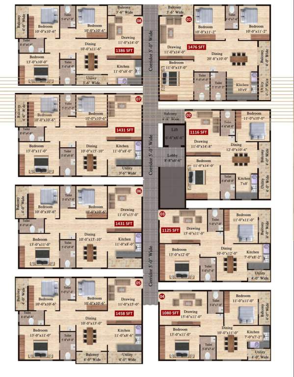  sri sai grand Sri Sai Grand Cluster Plan from 1st to 5th Floor