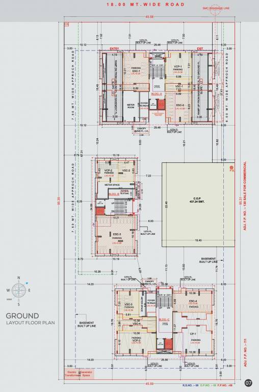 northern infinity Building A B C Cluster Plan for ground Floor