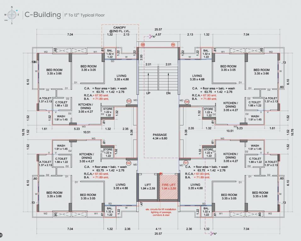 northern infinity Building C Cluster Plan from 1st to 12th Floor
