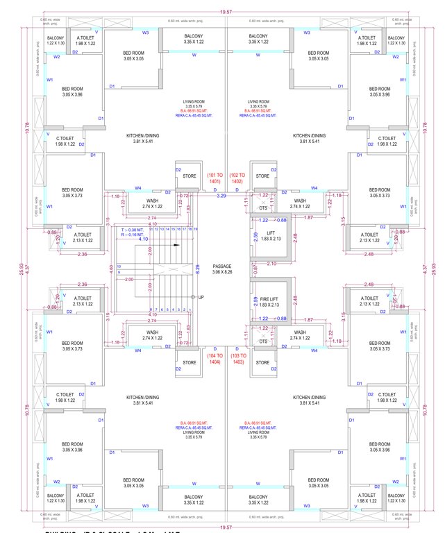  silent tower Building B And C Cluster Plan from 1st to 14th Floor