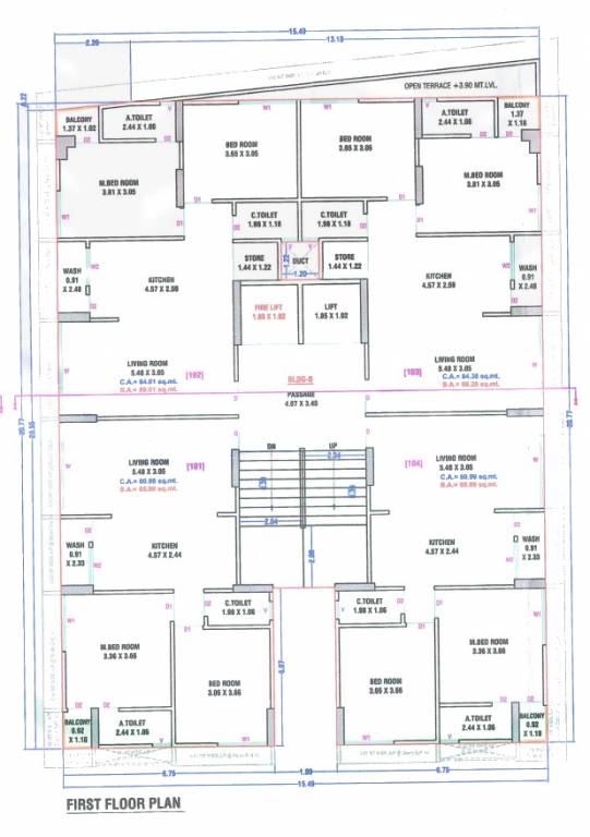  karunesh luxuria Building B Cluster Plan for 1st Floor