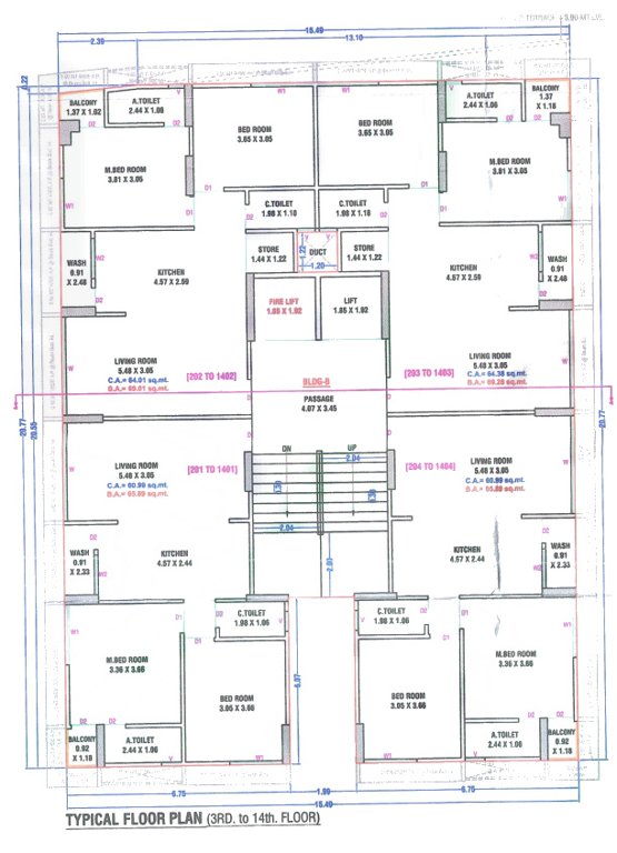  karunesh luxuria Building B Cluster Plan from 3rd to 14th Floor