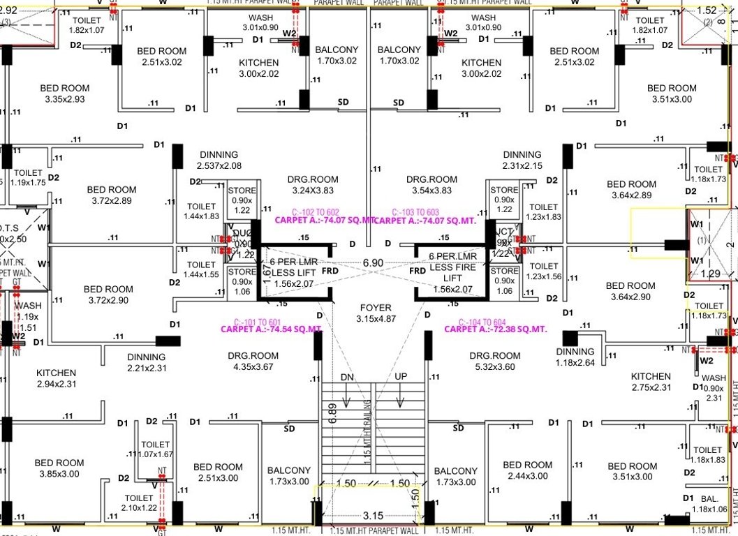  omniketan elegance Block C Cluster Plan from 1st to 6th Floor