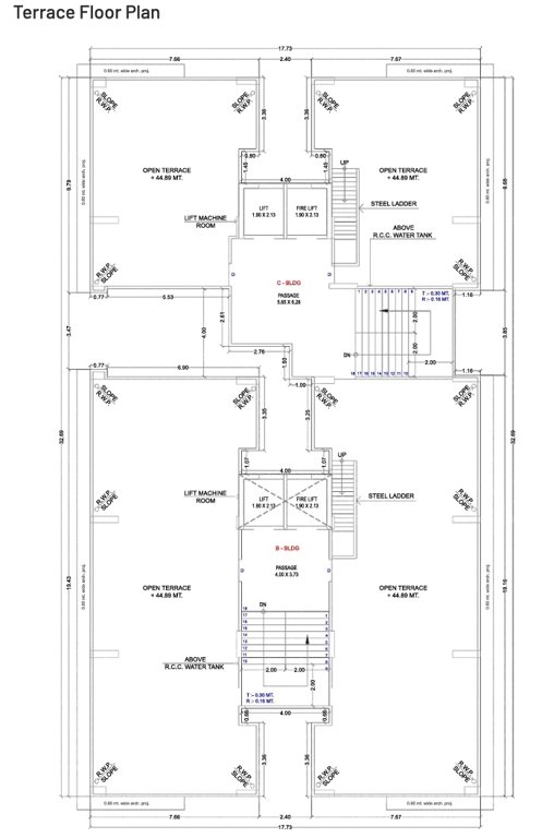  bilipatra heights Block B, C Cluster Plan for Terrace Floor