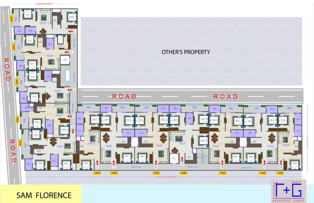  florance Florance Cluster Plan from 1st to 4th Floor