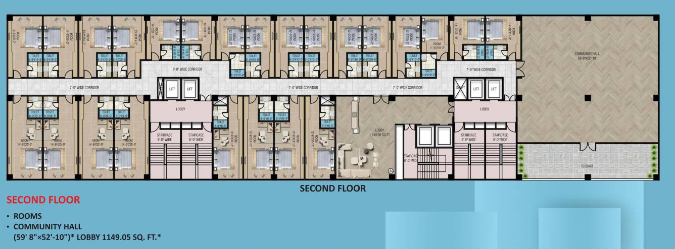  residency Phase 1 Cluster Plan for 2nd Floor