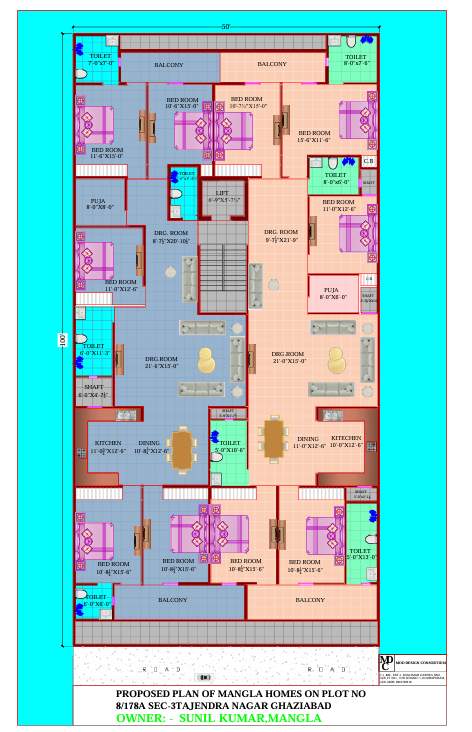  ultra luxury floors Ultra Luxury Floors Cluster Plan from 1st to 4th Floor