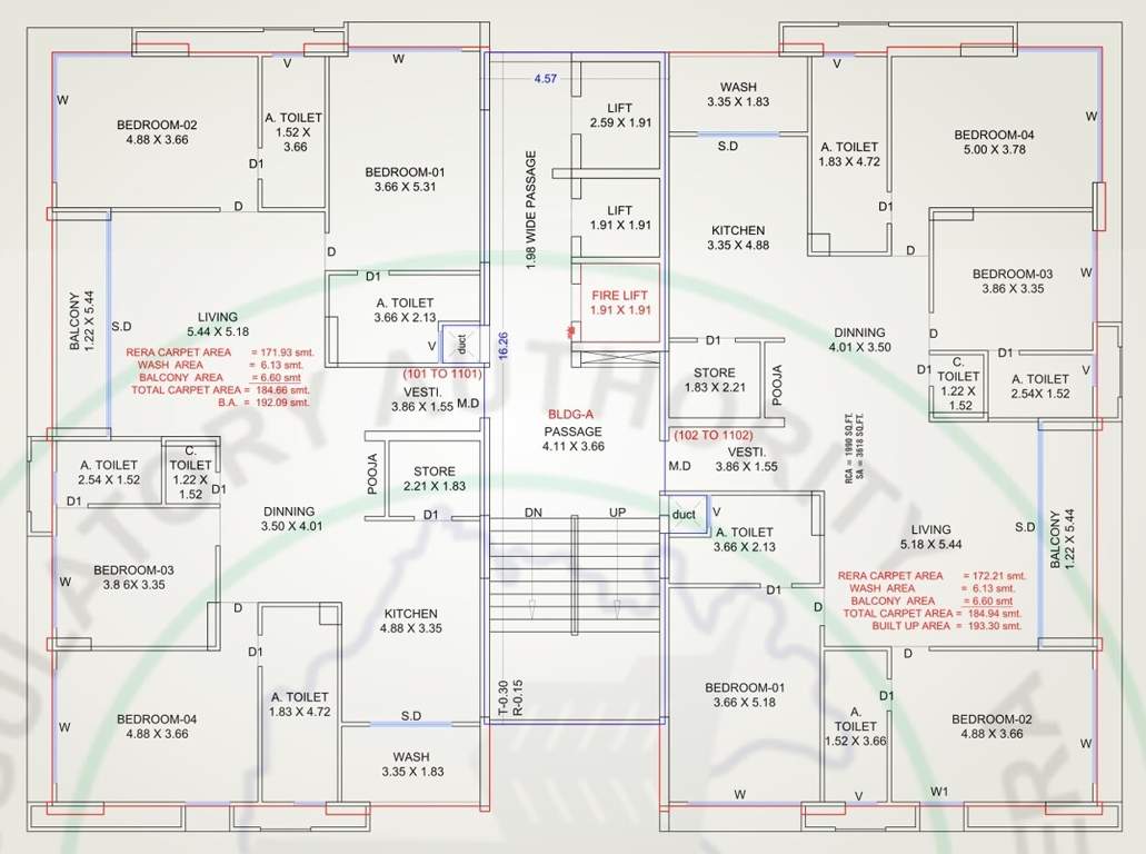  elements Building A Cluster Plan from 1st to 11th Floor