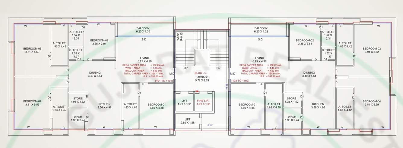  elements Building C Cluster Plan from 1st to 11th Floor