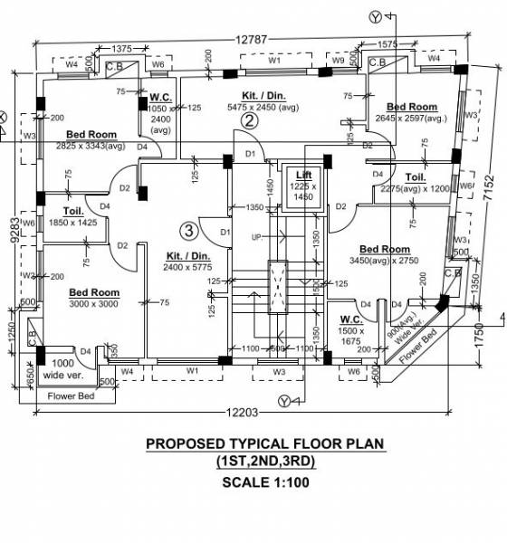  residency Durga Residency Cluster Plan from 1st to 3rd Floor