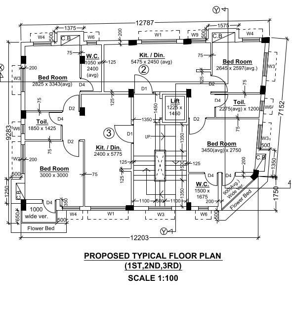  residency Durga Residency Cluster Plan from 1st to 3rd Floor