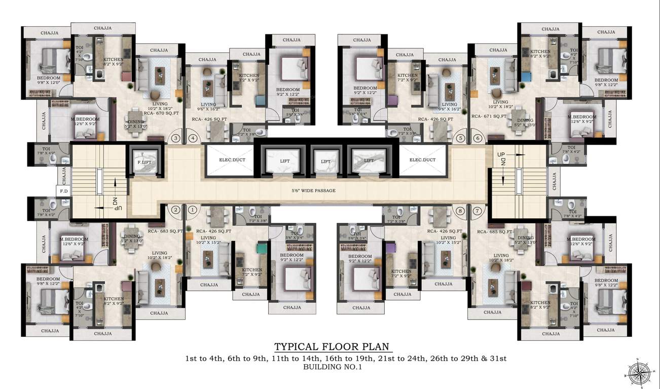  balaji serenity Balaji Serenity Cluster Plan from 1st to 31th Floor