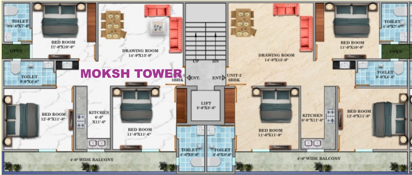 wow monk Moksh Tower Cluster Plan from 1st to 5th Floor