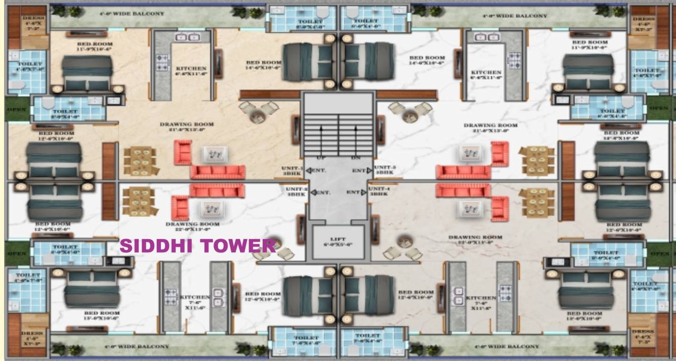 wow monk Siddhi Tower Cluster Plan from 1st to 5th Floor