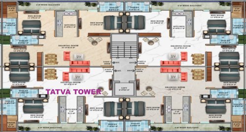  wow-monk Tatva Tower Cluster Plan from 1st to 5th Floor