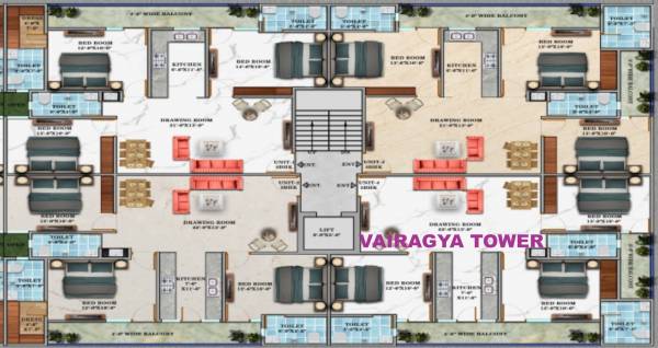  wow-monk Viragya Tower Cluster Plan from 1st to 5th Floor