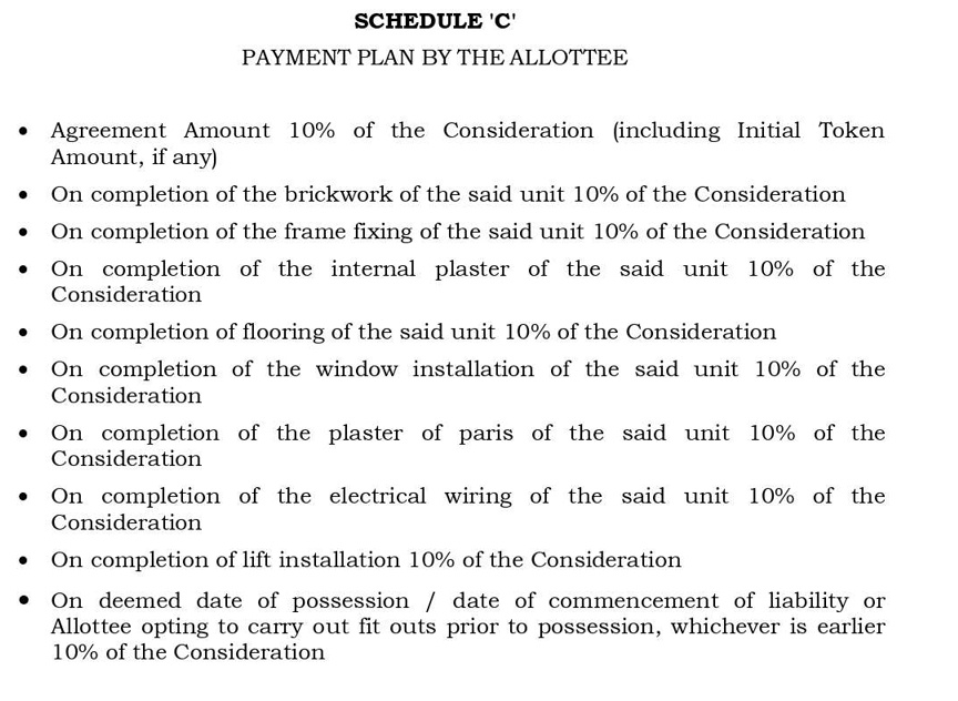 ashray Construction Linked Payment (CLP) Payment Plan