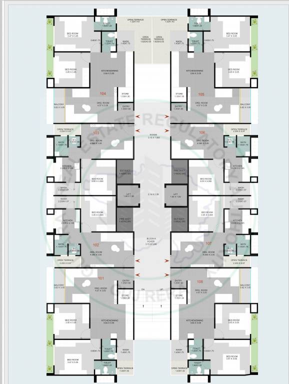  b n residency BLOCK A Cluster Plan for 1st Floor