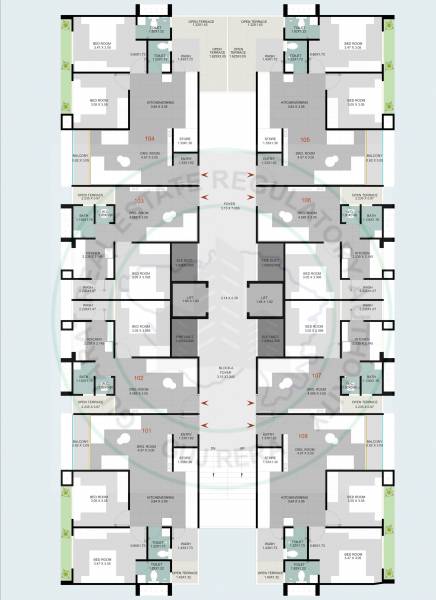  b-n-residency BLOCK A Cluster Plan from 2nd to 6th Floor
