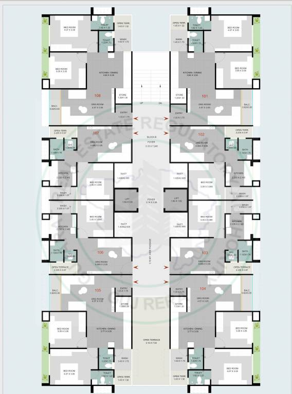  b n residency BLOCK B Cluster Plan for 1st Floor