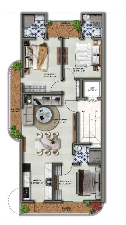 luxury floors Luxury Floors Cluster Plan from 1st to 4th Floor