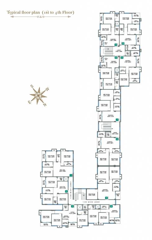  rajhans Rajhans Cluster Plan from 1st to 4th Floor