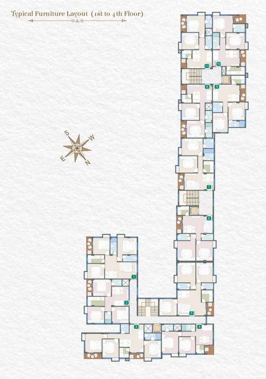  rajhans Rajhans Cluster Plan from 1st to 4th Floor
