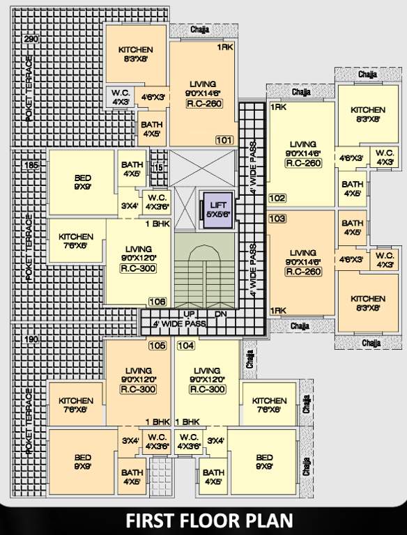  rohini heights Rohini Heights Cluster Plan for 1st Floor