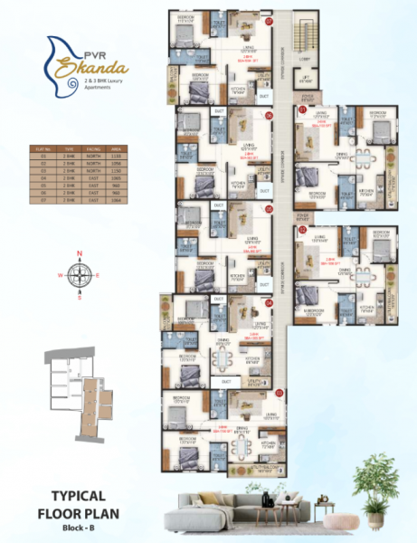  pvr-skanda Block B Cluster Plan for Typical Floor