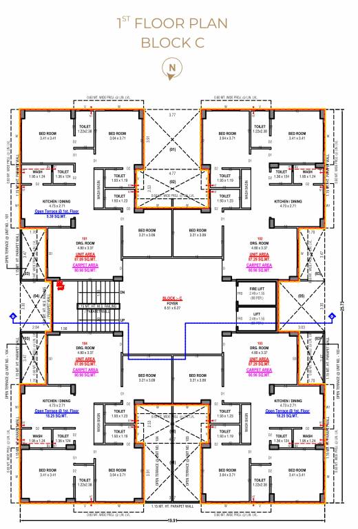  zyva residency Block C Cluster Plan for 1st Floor