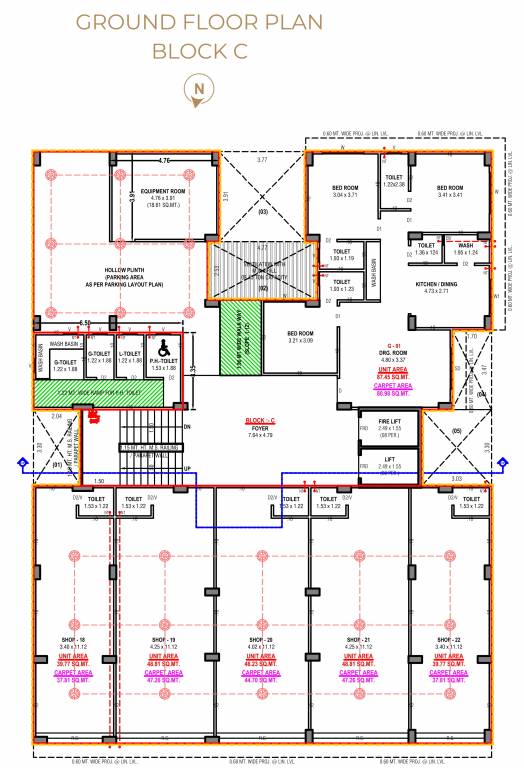  zyva residency Block C Cluster Plan for ground Floor