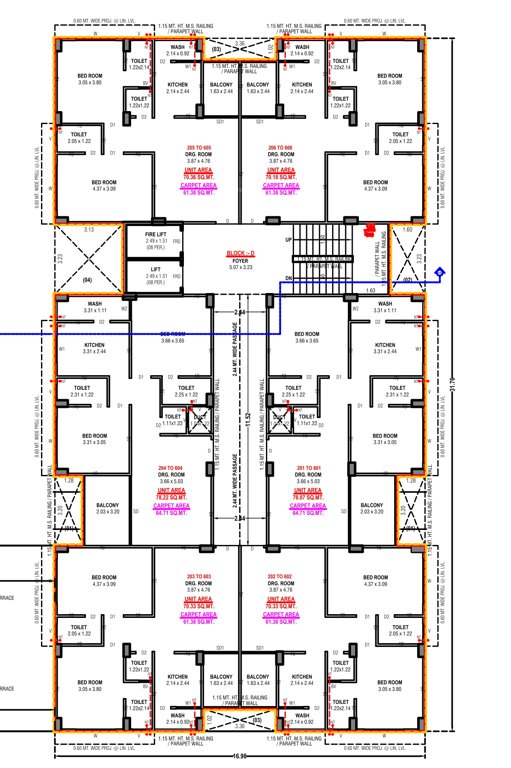  zyva residency Block D Cluster Plan from 2nd to 6th Floor
