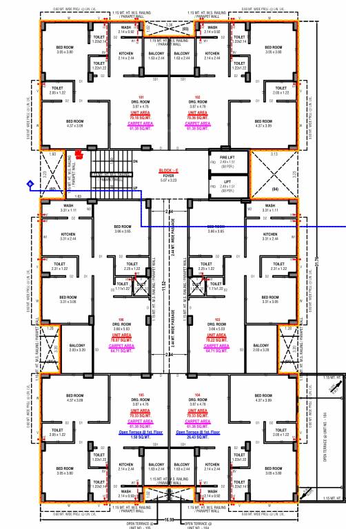  zyva residency Block E Cluster Plan for 1st Floor