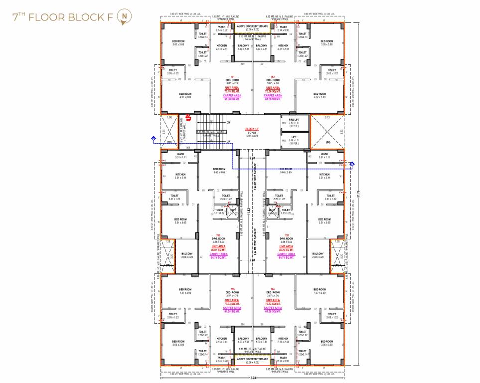  zyva residency Block F Cluster Plan for 7th Floor