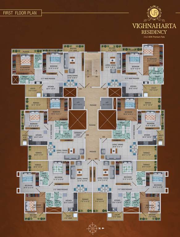  vighnaharta residency Vighnaharta Residency Cluster Plan for 1st Floor