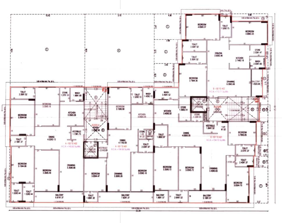  nakshatra nest Tower A,B Cluster Plan from 1st to 4th Floor