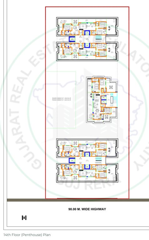  sapphire ii Block A B C Cluster Plan for 14th penthouse Floor