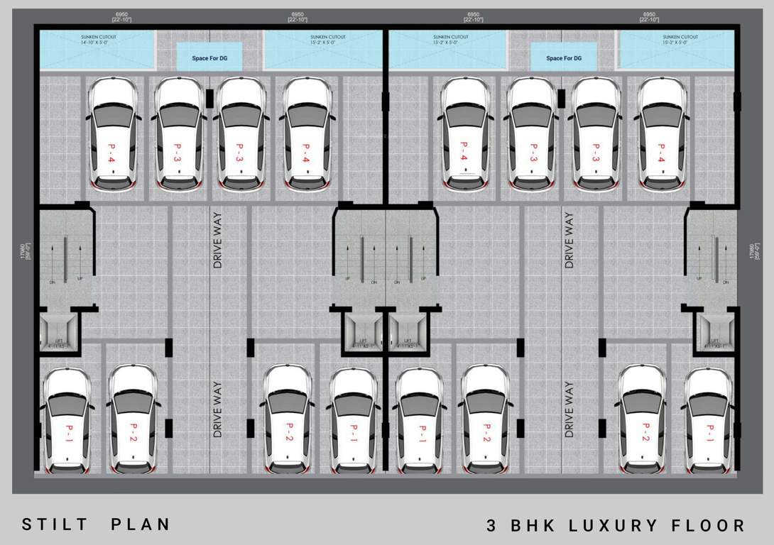  luxury floors sector 2 sohna Trehan Luxury Floors Sector 2 Sohna Cluster Plan for ground Floor