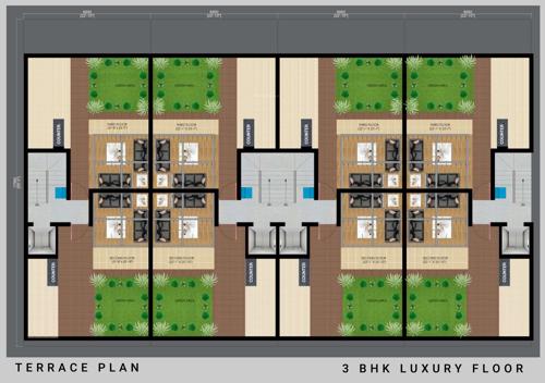  luxury-floors-sector-2-sohna Trehan Luxury Floors Sector 2 Sohna Cluster Plan for Terrace Floor