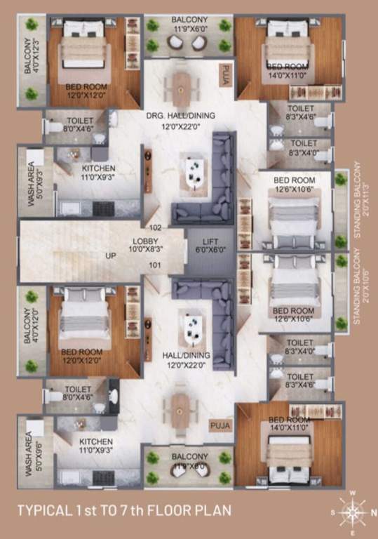 the royale The Royale Cluster Plan from 1st to 7th Floor