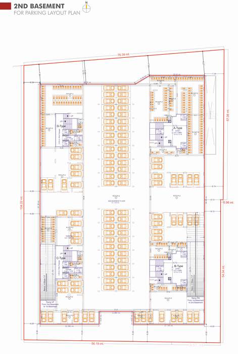  88 royals Building A,B,C,D Cluster Plan for basment Floor
