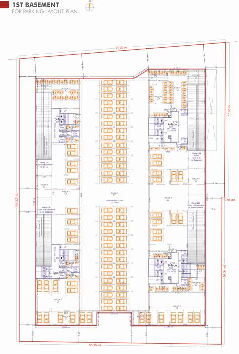  88 royals Building A,B,C,D Cluster Plan for basment Floor