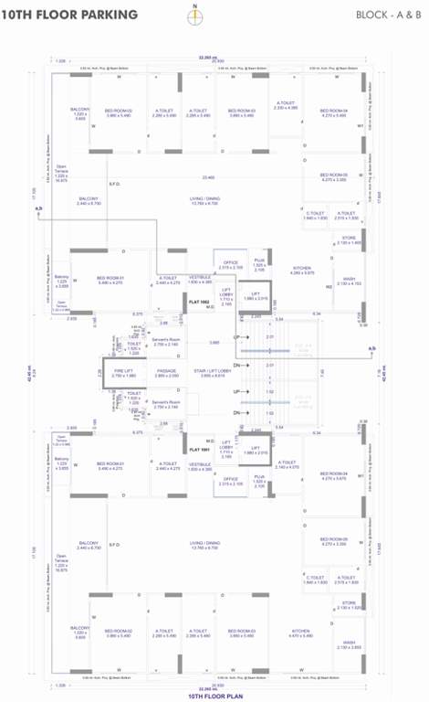  88 royals Building A & B Cluster Plan for 10th Floor