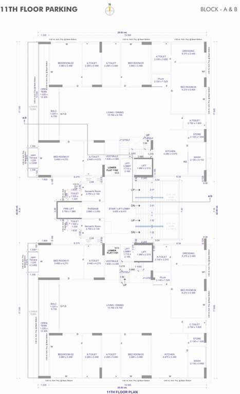  88 royals Building A & B Cluster Plan for 11th Floor