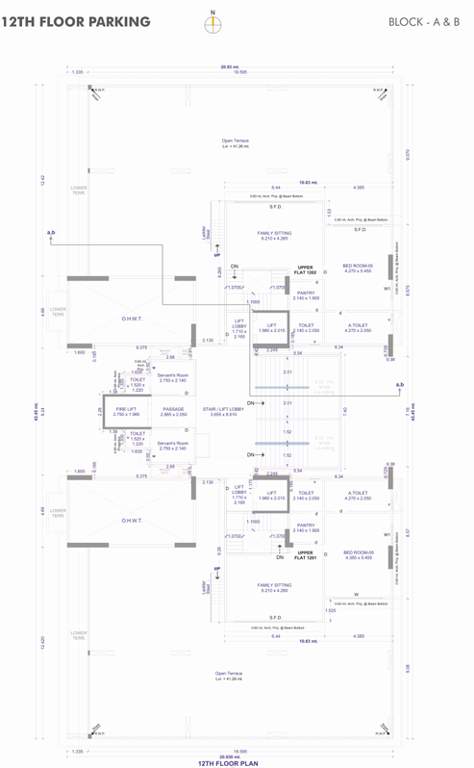  88 royals Building A & B Cluster Plan for 12th Floor