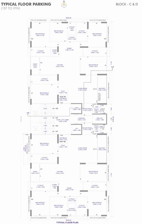  88 royals Building C & D Cluster Plan from 1st to 9th Floor