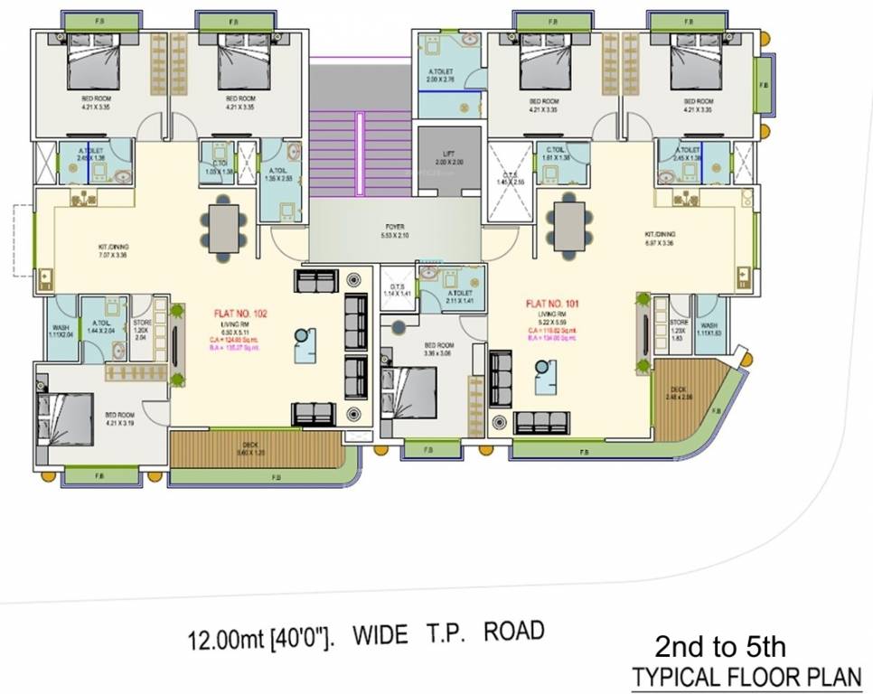 avenue 294 Tower A Cluster Plan from 2nd to 5th Floor